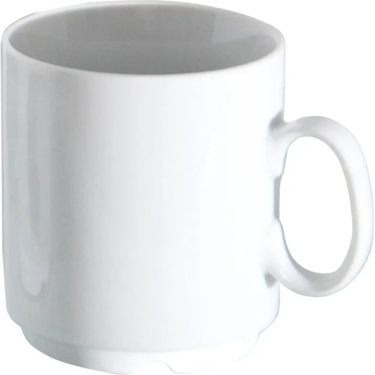 Van Well Porzellan Kaffeebecher Profi 280ml weiß stapelbar Kaffeetasse Tasse Becher Geschirr