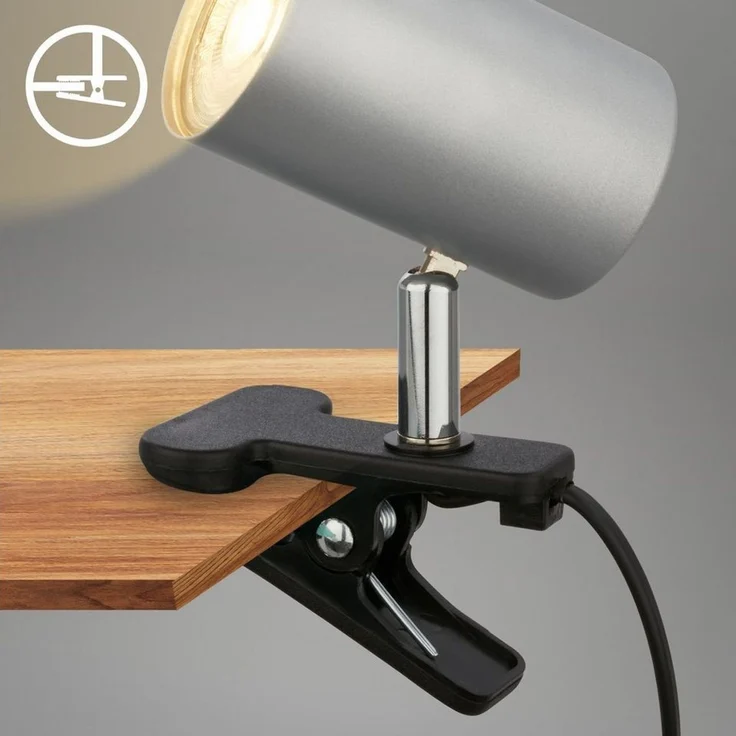 Briloner Leuchten Tischleuchte 2766014, ohne Leuchtmittel, 2700K - Extra-Warmweiß, Leselampe 16,5x6,5x12cm Chrom-Matt GU10 max. 9W Bettlampe Schreibtisch – Bild 2