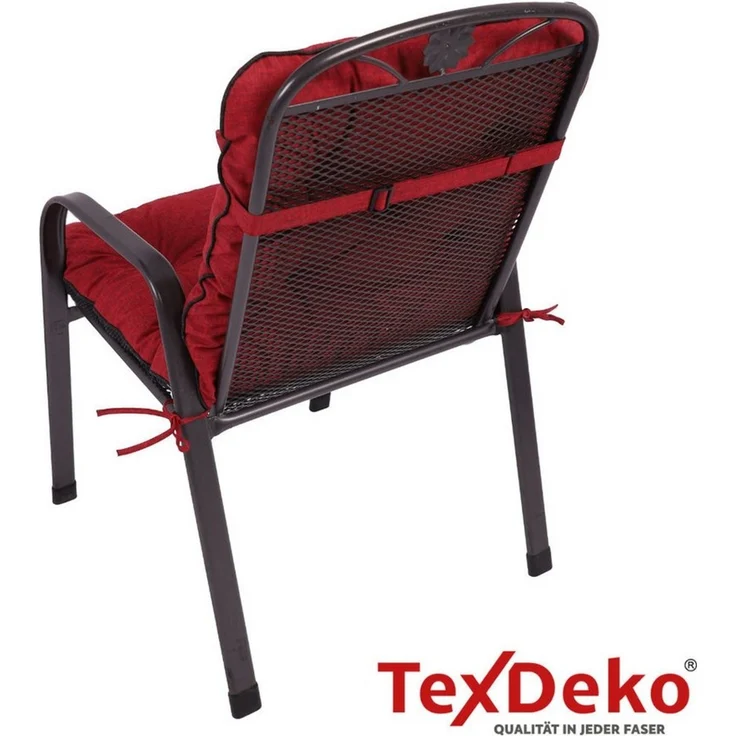TexDeko Sitzauflage Ecolen Niedriglehner 40 x 40 x 40cm - gesteppte Gartenstuhl-Auflage, (1× Gartenstuhl-Auflage (80 × 40cm), UV-Beständig, Wasserabweisend mit Anti-Rutsch Boden – Bild 3