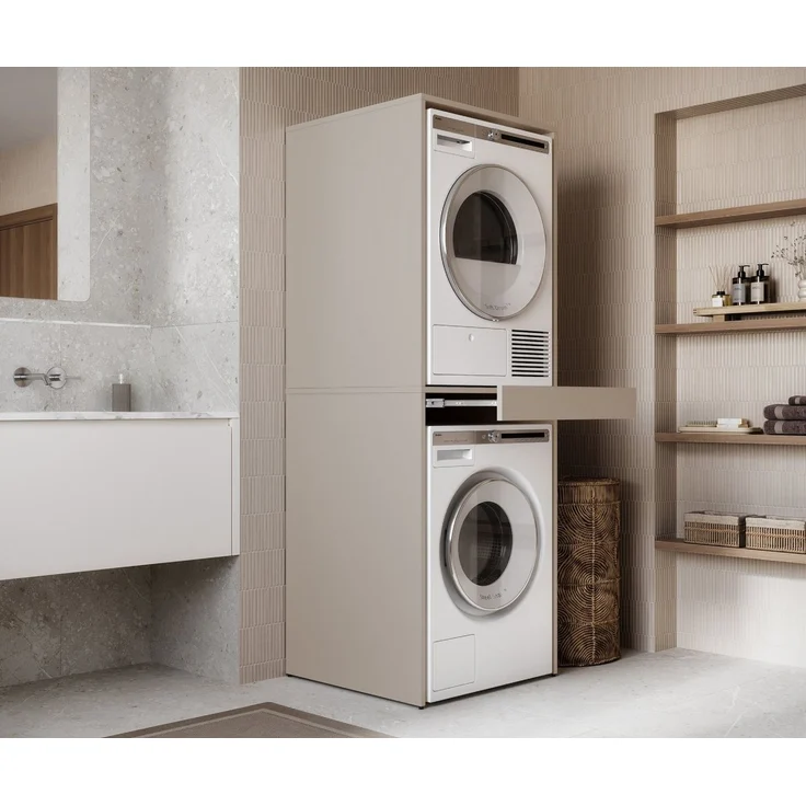 Platan Room Waschmaschinenumbauschrank Waschmaschinenschrank für Waschmaschine & Wäschetrockner Waschmaschine Trockner Schrank mit Ausziehbrett Überbauschrank – Bild 2