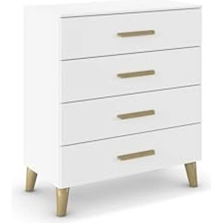 rauch Aditio Box, Kommode, 4 Schubladen, Massivholz-Fuß, mit Softclose-Funktion, Farbe Weiß, BxHxT 80x92x44cm – Bild 1