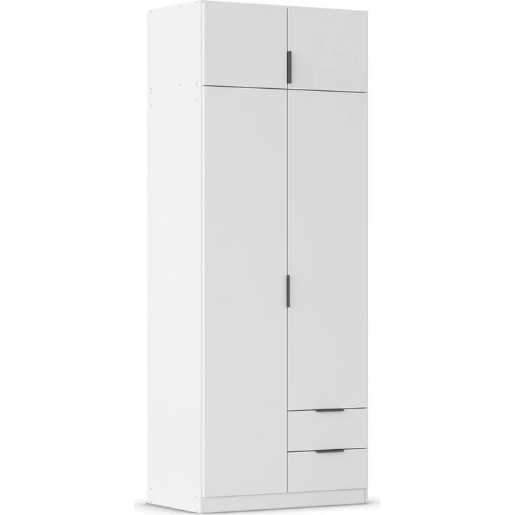 Rauch Möbel Lagoa, Kleiderschrank, Garderobe für Schlafzimmer, Kinderzimmer, Jugendzimmer 4-türig, 2 Schubladen, Farbe Weiß, Breite 91 – Bild 1