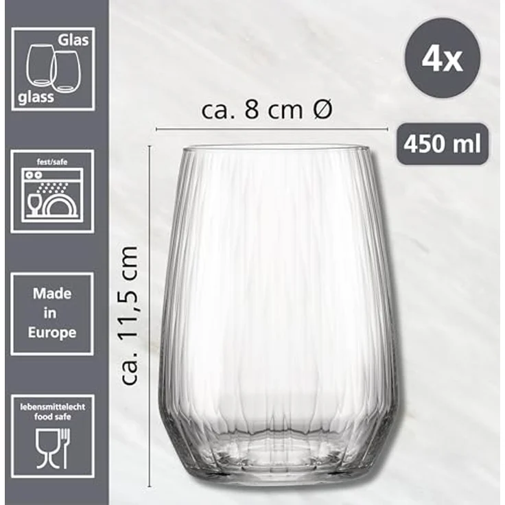 Ritzenhoff & Breker Longdrinkglas Jive, 4-tlg, Glas, 4er Set, je 450 ml – Bild 2