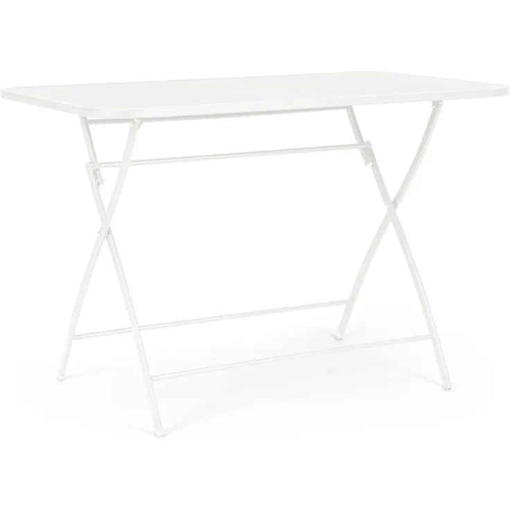 Gartenesstisch Yvonne aus Metall, klassisch, klappbar, weiß, für 2–4 Personen, outdoor geeignet