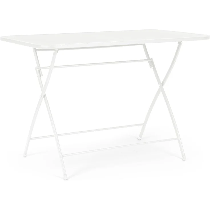 Gartenesstisch Yvonne aus Metall, klassisch, klappbar, weiß, für 2–4 Personen, outdoor geeignet