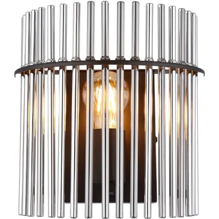 Wandleuchte, Metall, Glas, rauchfarben – Bild 6