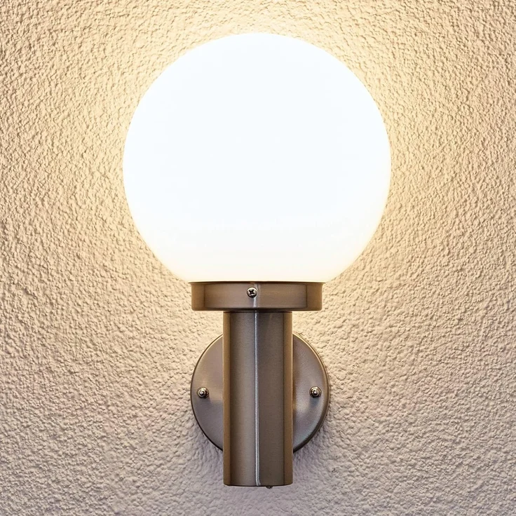 Lindby Außen-Wandleuchte Nada, Edelstahl Alu IP44, 1 x 60 W – Bild 4