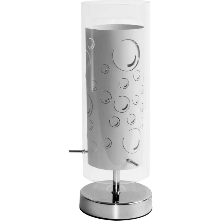 RGB LED Tischleuchte, Glas, Motiv Luftblasen, H 34 cm
