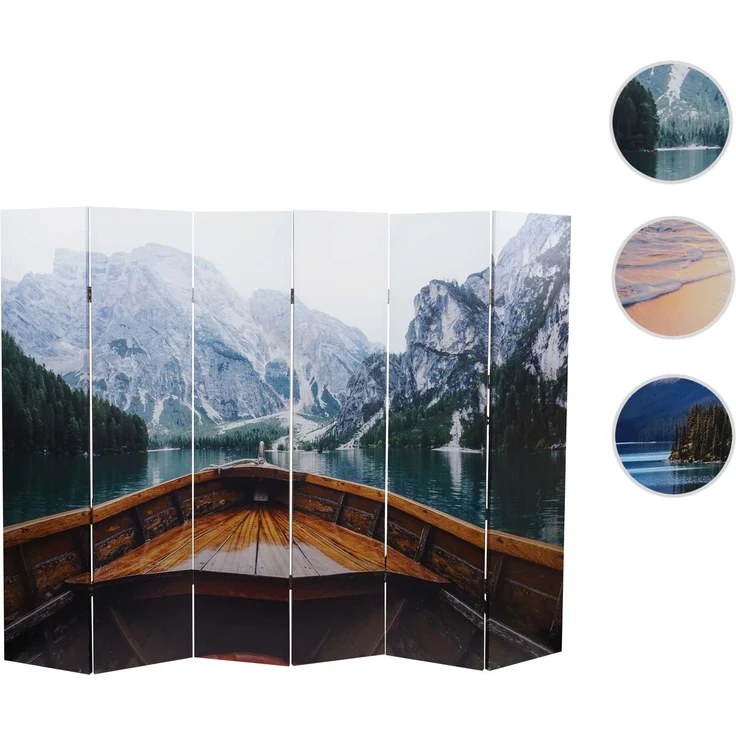 Foto-Paravent HWC-A83, Raumteiler Trennwand Sichtschutz, MVG-zertifiziert ~ 180x244cm Boot – Bild 8