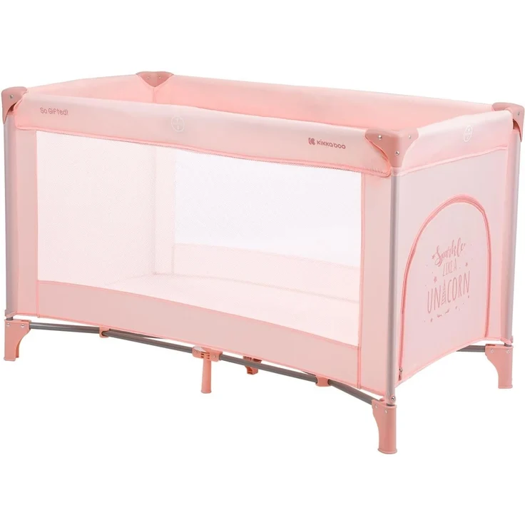Kikkaboo Reisebett so gifted eine Ebene, weiche Matratzenauflage, Seiteneingang rosa pink – Bild 2