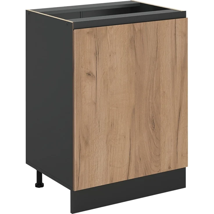 Küchenunterschrank R-Line Goldkraft Eiche/Anthrazit 60 cm mit 1 Tür ohne Arbeitsplatte Vicco – Bild 1