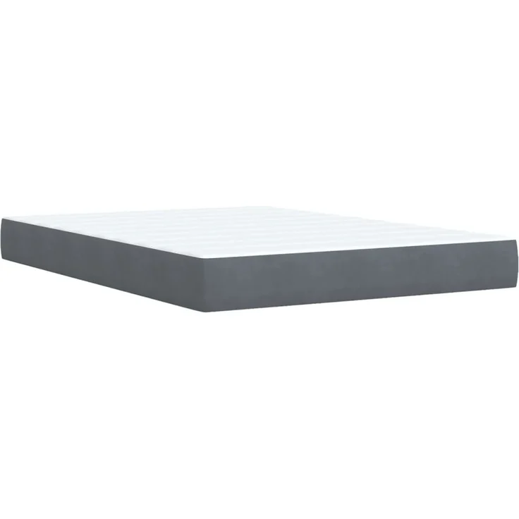vidaXL Boxspringbett mit Matratze Dunkelgrau 140x190 cm Samt 3286307 – Bild 6