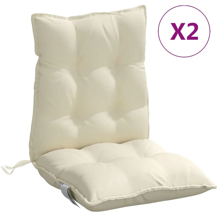 vidaXL Niedriglehner-Auflagen 2 Stk. Creme Oxford-Gewebe 377677 – Bild 2