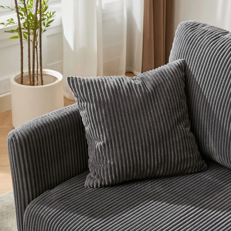 ZUBALIYA Schlafsofa 69.00x23.00 cm, mit Cordbezug, für Wohnzimmer und Apartments, mit stabilem Untergestell, Beige – Bild 10