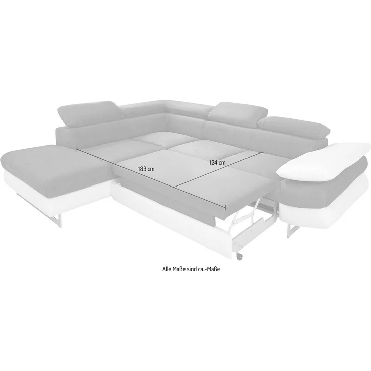 COTTA Ecksofa Solution L-Form, mit Arm- & Kopfteilverstellung, wahlweise mit Bettfunktion – Bild 4