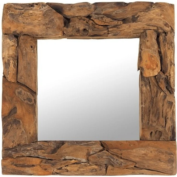 DESIGN DELIGHTS Wandspiegel HOLZSPIEGEL "Holz massiv 50", Holz massivkholz, 50x50 cm, Wandspiege – Bild 4