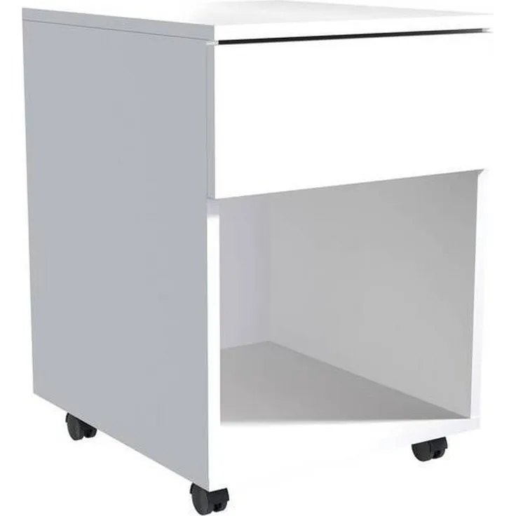 MID.YOU Rollcontainer, Weiß, Holzwerkstoff, 1 Schublade, erweiterbar, griffloses Öffnen, 39x55x45 cm