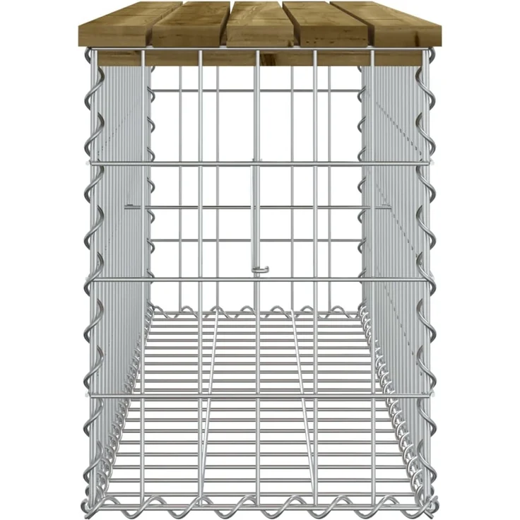 vidaXL Gartenbank aus Gabionen 103x31,5x42 cm Kiefernholz Imprägniert 834352 – Bild 3