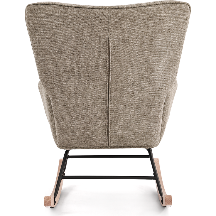 GOEURVANT 5006 Schaukelstuhl mit Hocker (Relaxsessel, Ohrensessel), Webstoff - Sand – Bild 4