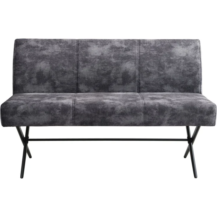 HELA Sitzbank PORTO (1-St), Einzelbank mit Rücken, X-Gestell, Federkorb, Vintage Velvet Optik – Bild 2