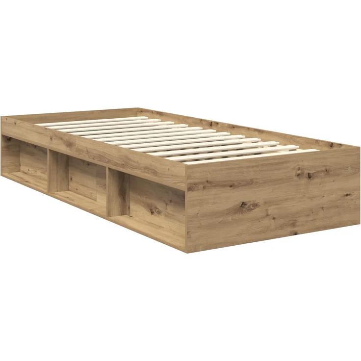 vidaXL Bettrahmen Kunsthandwerk Eiche 90 x 200 cm Massives Kiefernholz 3411462 – Bild 4