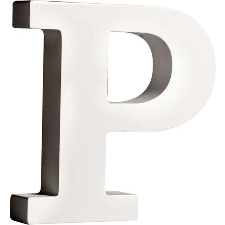 MDF Buchstabe P, FSC 100%, 10,6x2x11cm, weiß