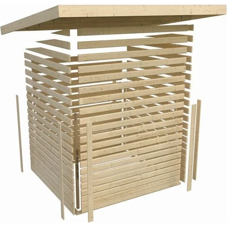 Karibu Zweiraum - Gartenhaus Mühlentrup 1 naturbelassen 404x217cm 19mm – Bild 6