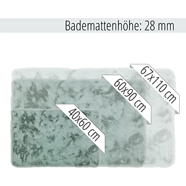Schöner Wohnen Kollektion Badteppich 'Bali' mint, 60 x 90 cm, rutschhemmend, waschbar bei 30°C, pflegeleicht, für Fußbodenheizung geeignet – Bild 6