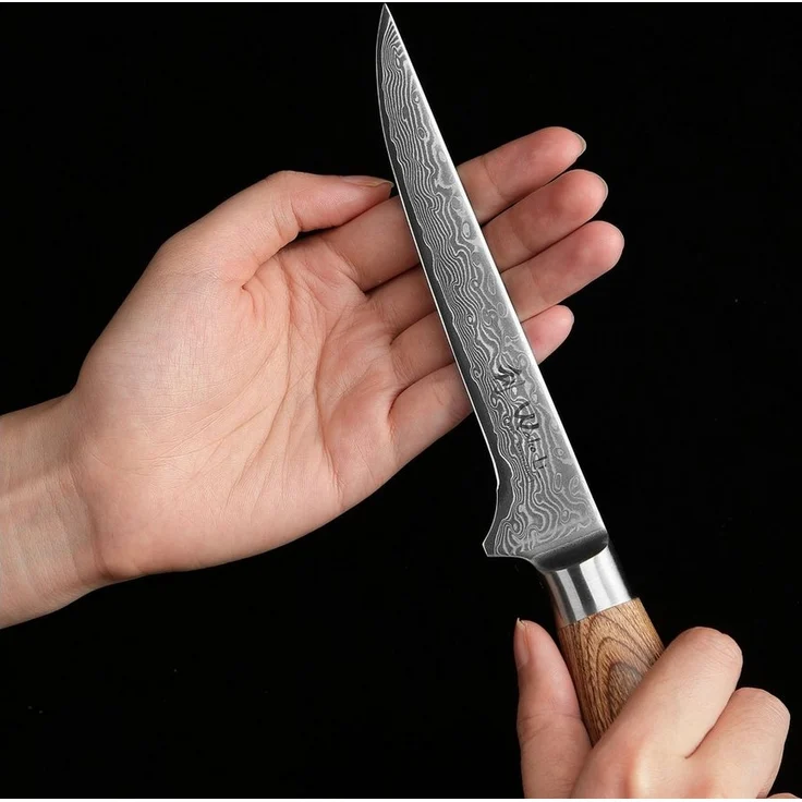 Wakoli Ausbeinmesser EDIB Pro Damast Filetiermesser I Kochmesser Küchenmesser I 14cm Klinge, 67 Lagen Damaststahl, VG-10 Stahlkern – Bild 3