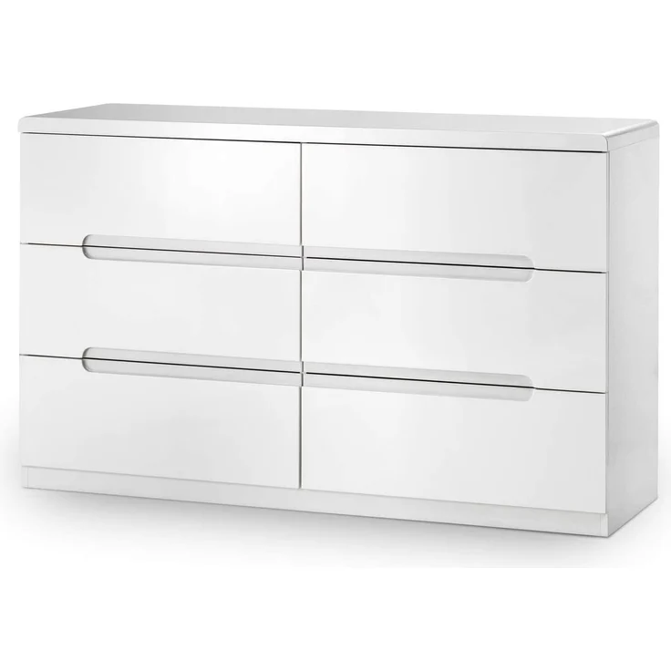 Julian Bowen Manhattan Kommode mit 6 Schubladen, breit, weiß