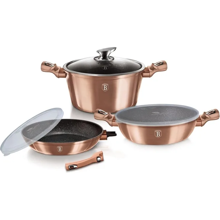 Berlinger Haus Berlinger Haus Satz Granittöpfe 6 Stück Metallic Line Rose Gold BH7051