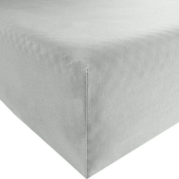 Erwin Müller 'Freising' Spannbettlaken, Gummizug: Rundumgummi, 1 Stück, Elasthan-Jersey-Stretch Uni, Grau, Spannbettlaken | 80x200 - 80x220 cm – Bild 4