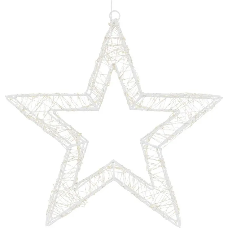 ECD Germany LED Stern Weihnachtsdeko Drahtstern Weihnachtsstern Dekostern für Weihnachten, Aufhängen Leuchtstern 960 LEDs inkl. Timer für Innen & Außen Warmweiß