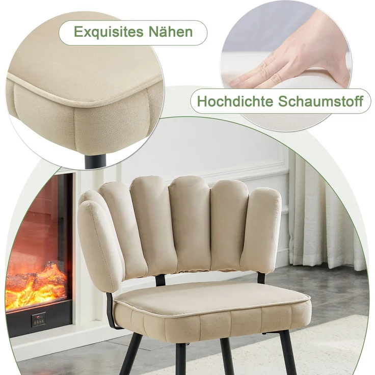 Esstischgruppe H 75 x T 107 x B 107 cm in Nussbaum-Optik mit 2 Stoffstühlen und doppelter Ablage – Bild 7
