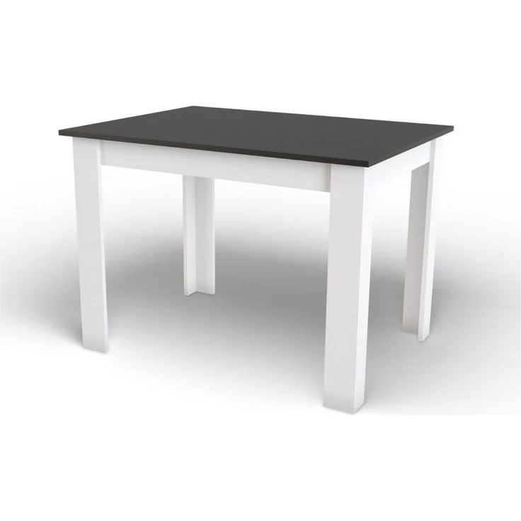 Home Collective Esstisch Küchentisch, Platte aus Eiche, Holztisch (Perfekt für Küche, Esszimmer, Wohnzimmer), 120x80 cm hergestellt aus Möbelplatte mit PVC-Furnier schwarz weiß