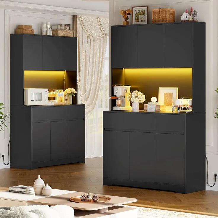 Küchenschrank Buffetschrank mit LED und Steckdose – Bild 2