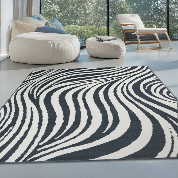 OTTO home Teppich Liaa in Wellen Design, softer Kurzflor, rechteckig, Höhe: 7 mm, 3D-Optik, Scandi-Look, Wohnzimmer, Esszimmer, Schlafzimmer – Bild 1