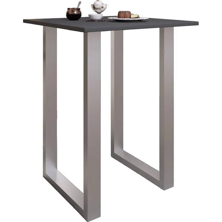 VCM Bartisch Xona 920139 Silber / Anthrazit H. 102 x B. 80 x T. 80 cm