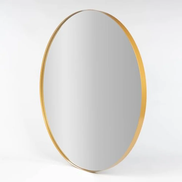 EDAXO Wandspiegel Runder Spiegel NOOR, Metallrahmen, Ø 80 cm, Hochwertiges Spiegelglas mit Splitterschutzfolie (PET) – Bild 6