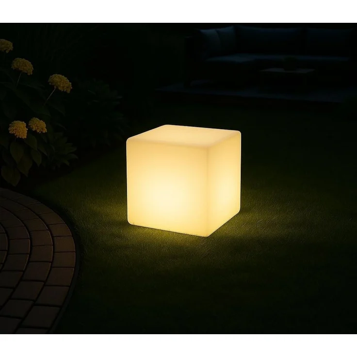 MeLiTec LED Gartenleuchte, LED wechselbar, RGBW, einstellbar, mit Farbwechsel-Funktion, Würfel mit Farbwechsel, Lampe RGB, eckig, beleuchteter Tisch – Bild 5
