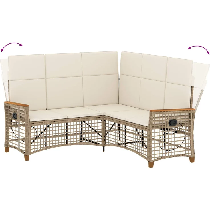 vidaXL Garten Liegesofa Set Beige und Cremeweiß 164 x 164 x 112 cm 42026826 – Bild 9