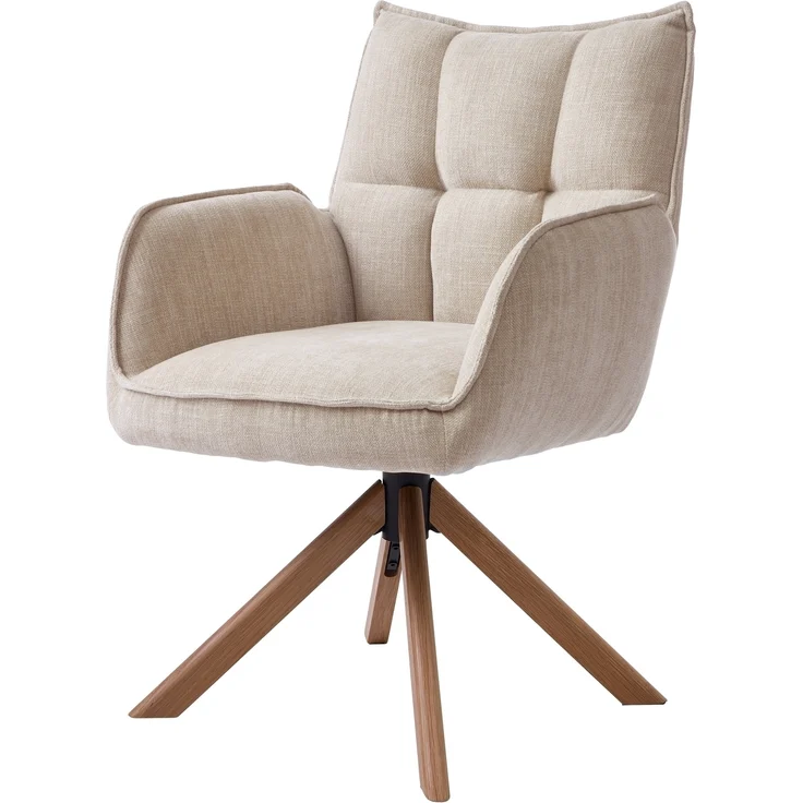Armlehnstuhl >Marilla< (2er-Set) drehbar, Federkern, Chenille beige - 59x86x65 (BxHxT) – Bild 3