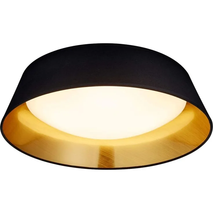 LED Deckenleuchte, schwarz gold, Textil, 45 cm, PONTS