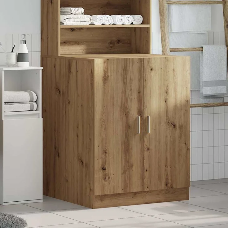 vidaXL Waschmaschinenschrank Artisan-Eiche 70,5x71,5x91,5 cm 856641 – Bild 2