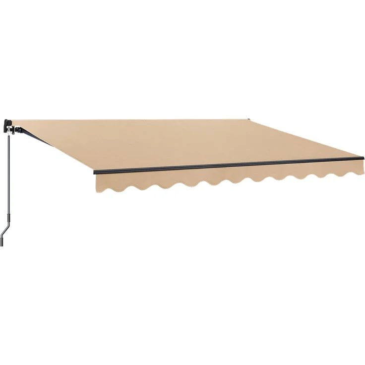STEELSØN 'Kestria' Gelenkarmmarkise 400x250 cm, beige, wetterfest und blickdicht, Markise mit Aluminium-Kassette und Wandhalterung, Balkonmarkise mit Handkurbel – Bild 2