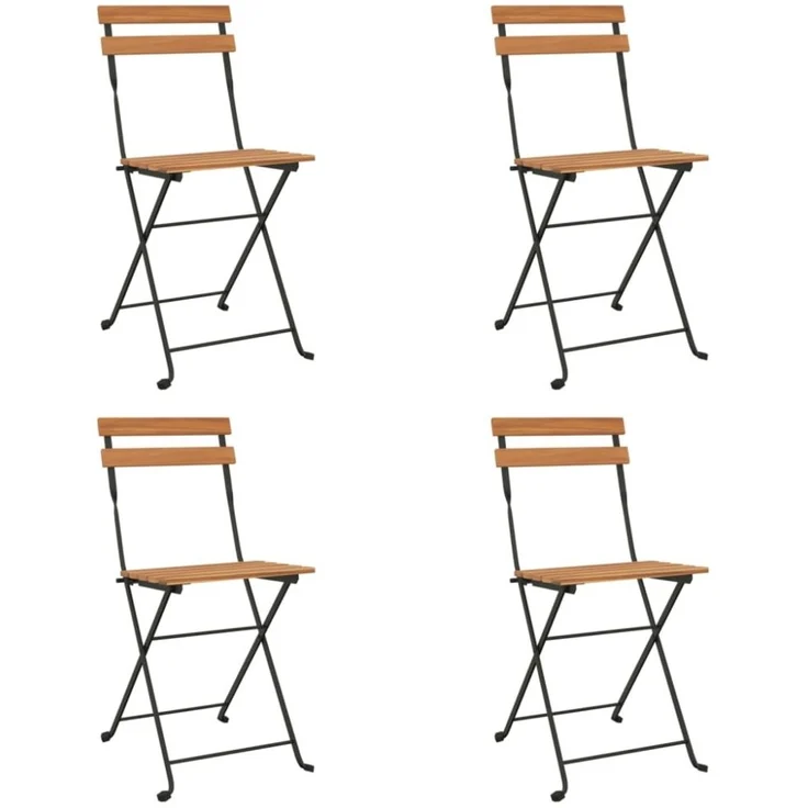 vidaXL 5-tlg. Bistro-Set Klappbar Massivholz Akazie und Stahl 3152098 – Bild 10