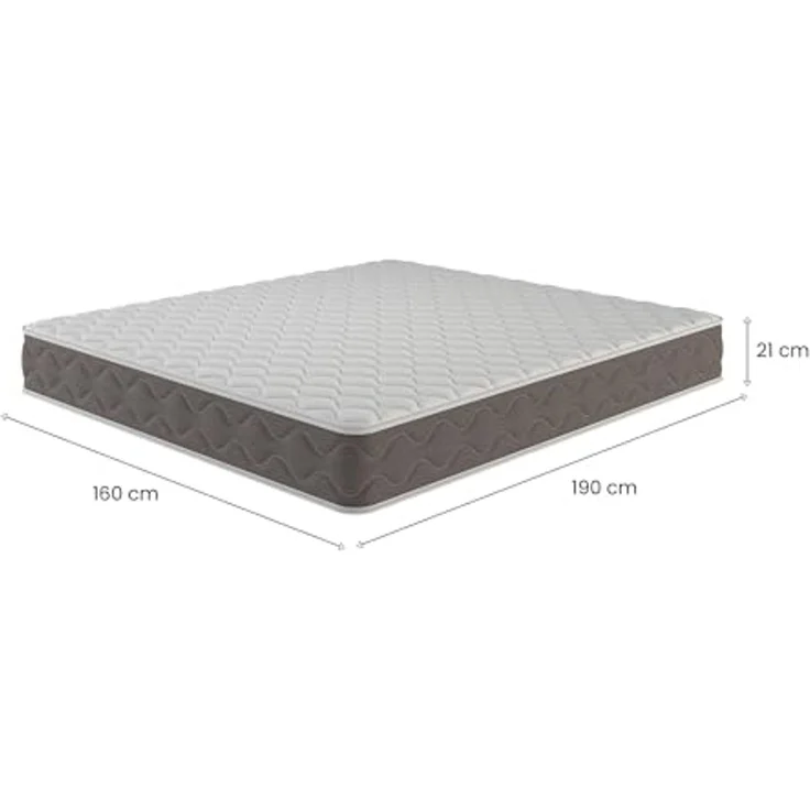 Talamo Italia - Amaltea-Doppelmatratze, Memory Foam-Matratze, ergonomische Matratze, milbenhemmende und hypoallergene Matratze, 100% Made in Italy, 160 x 190 x 21 cm – Bild 2