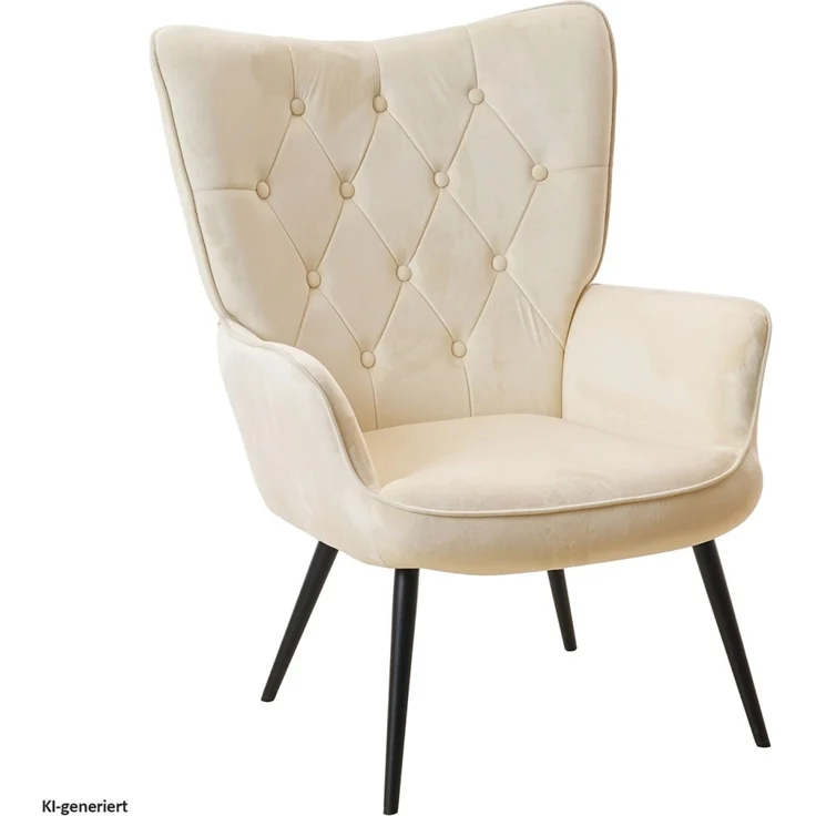 Ohrensessel Freya beige – Bild 2