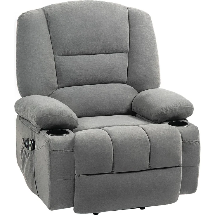Wohnora-Elektrischer Relaxsessel mit Aufstehhilfe, Massagesessel mit Wärmefunktionen, 2 Fernbedienungen, weicher Schaumstoff,H 1020cm x T 970cm x B 900cm,Dunkelgrau – Bild 1