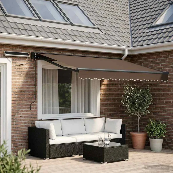 vidaXL Elektrische ausziehbare Markise Taupe 3,5 x 2,5 m 3426023 – Bild 1